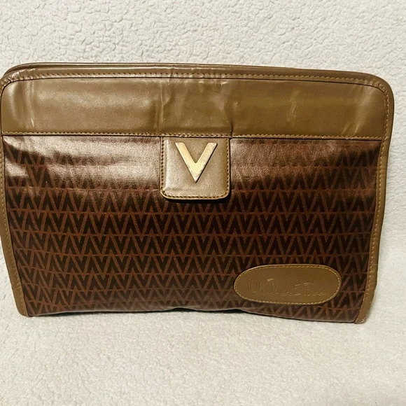 Mario Valentino Monogram Brown Clutch - Picture 5 of 11